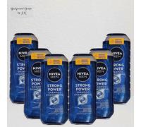 6x 250 ml Nivea Men Strong Power Shampoo Gel con Minerali Marini
