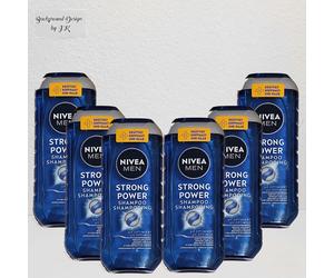 6X 250Ml Nivea Men Strong Power Shampoo Idratante Minerali Del Mare