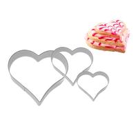 6x 3 Terrassen-Ausstecher Cuore 4/5/6 CM Acciaio Plätzchenausstecher Backdeko