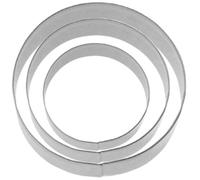 6x 3 Terrassen-Ausstechform Anello Liscia 4/5/6 CM Acciaio Plätzchenausstecher