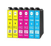 6x 33XL Cartucce Compatibili con Epson 33XL Ciano Magenta Giallo per Epson Expression Premium XP-530 XP-540 XP-7100 XP-900 XP-630 XP-635