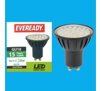 6x 3W Eveready LED 6500K Luce Bianca Bassa Energia GU10 Spot Lampadina Lampada