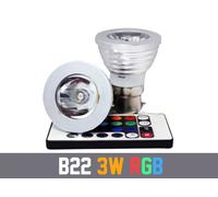 6x 3W LED RGB Cambia Colore Faretto Luce Lampadina GU10 E14 B22 MR16 GU5.3