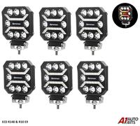 6X 4 Inch LED Rosso Bianco Ambra Lavoro Luce Post. Rimorchio Retro Retronebbia