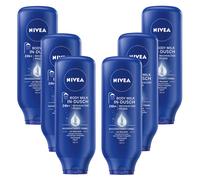 6x 400ml Nivea IN Doccia Corpo Latte Nutriente Cura pelle Secca Con Mandorle