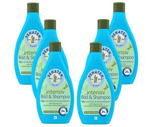 6x 400ml Penaten Baby Intensiva Bagno & Shampoo Cura Protegge Olivenblattextrakt