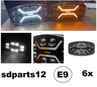 6x 48w Led Luce Faro 12/24v E9 Bianco Giallo 245 x 139 cm Macchine Agricole Auto