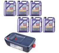 6X 5 Litri Liqui Moly Leichtlauf 5W-40 Olio Motore + Contenitore Per Olio
