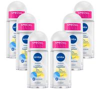 6x 50ml NIVEA Fresco Summer Happiness Deodorante Roll On 0% Alluminio Rullo 48h