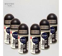 6X 50Ml Nivea Men Invisible 72H Roll On Per Nero E Bianco Deodorante Anti Odore