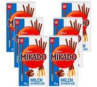 6X 75G LU GLICO MIKADO CIOCCOLATO AL LATTE STICKS Per Decorare E Gustare