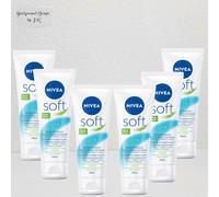 6x 75ml NIVEA Crema Soft Rinfrescante Crema Idratante per Viso le Mani