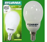6x 9W (=40W) Sylvania Cfl Globo Risparmio Energetico Basso Consumo Luce Ses E14 [EEK: A]