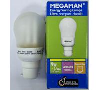 6X 9W (=45W) Megaman Mini GLS CFL BC B22 Lampadine A Risparmio Energetico
