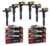 6x Abakus Bobina Accensione + Champion Candela per BMW 5er E39