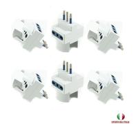 6X ADATTATORE MULTIPRESA TRIPLA SCHUKO BIPASSO SPINA GRANDE 16A TRIPOLARE 1500W