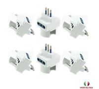 6X ADATTATORE MULTIPRESA TRIPLA SCHUKO BIPASSO SPINA GRANDE 16A TRIPOLARE 1500W