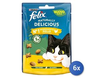 6x Aimento Gatto Felix Snack Biscotti 50Grammi Pollo