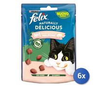 6x Aimento Gatto Felix Snack Biscotti 50Grammi Salmone