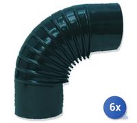 6x Ala Spa Gomito Smaltato Nero Opaco 90 Gradi Cm 13