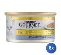 Purina Cat Gourmet Gold Dadini con Vitello alla Mediterranea - Purina Cat Gourmet Gold Dadini con Vitello alla Mediterranea - Lattina Da 85 Gr - CONFEZIONE RISPARMIO