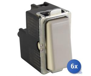 6x Andrighetti Deviatore Unipolare Avorio Basic Compatibile Bticino 16Ax 250V