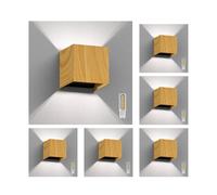 6x applique CUBEL per esterni IP65 up/downlight look legno quadrato 1x G9