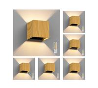6x applique CUBEL per esterni IP65 up/downlight look legno quadrato 1x G9
