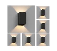 6x applique CUBEL per esterni IP65 up/downlight nero opaco angolare 1x G9