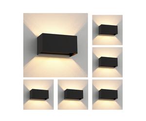 6x applique CUBEL per esterni IP65 up/downlight nero opaco angolare 2x G9