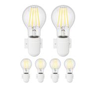 6x applique FEL porcellana bianca lucida angolare 1x E27 max. 300W