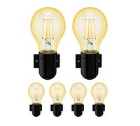 6x applique FEL porcellana nera lucida angolare 1x E27 max. 300W