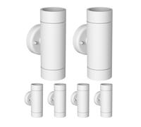 6x Applique WEDO per esterni IP44 Up-/Downlight bianco opaco rotondo 2x GU10