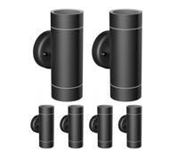 6x applique WEDO per esterni IP44 up/downlight nero opaco rotondo 2x GU10 [EEK: F]
