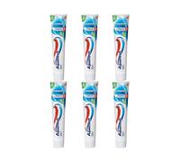 6x Aquafresh Freshmint dentifricio 125 ml fluoro 1450 ppm alito fresco forte