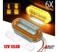 6X Arancione Ambra Lato LED Evidenziatore Luci Ovale 12V Neon Dynamic Rimorchio