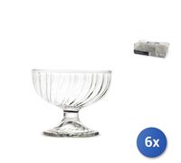 6x ARC Coppette con piede Sorbet in vetro torse cl 38.