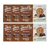 6X Balocco ZeroPiu Biscotti Frollini Extra-Crunchy con Crispies Riso e Frumento e Gocce di Cioccolato Senza Zuccheri Aggiunti 230g [6 Confezioni]