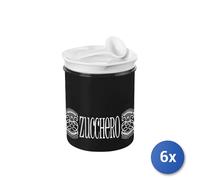 6x Barattoli per zucchero con cucchiaino 1000 ml Bianco Cosmoplast