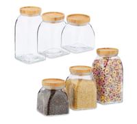 6x barattoli set vetro trasparente contenitori pasta cereali cucina vasetti