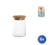6x Barattolo In Vetro Luminarc pure Con Tappo In Sughero Lt1