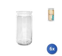 6x Barattolo In Vetro Luminarc Purebox Tappo In Vetro 1,5 lt
