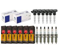 6x Beru Bobina Accensione + 6x NGK Candela V-Line per Mercedes-Benz W202