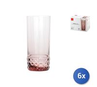 Bicchiere Long Drink Cl 40 Liliac Rosa America' H 15,8 Ø Cm 6,8 Bormioli Rocco Confezione Da 6 - lilla BM137736