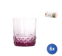 6x Bicchieri America '20 Per Rocks In Vetro Colore Lilla Cl30