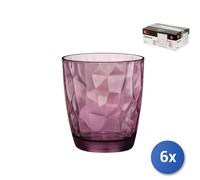 6x Bicchieri In Vetro Diamond Per Acqua Purple, 30,5Cl