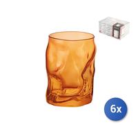6x Bicchieri In Vetro Sorgente Arancione Chiaro Cl30