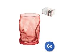 6x Bicchieri In Vetro Sorgente Corallo Chiaro Cl30