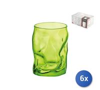 6x Bicchieri In Vetro Sorgente Verde Chiaro Cl30
