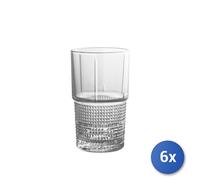 6x Bicchieri In Vetro Trasparente Novecento Per Bibita Cl40,5